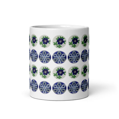 Blue Polka Dots Mug Front