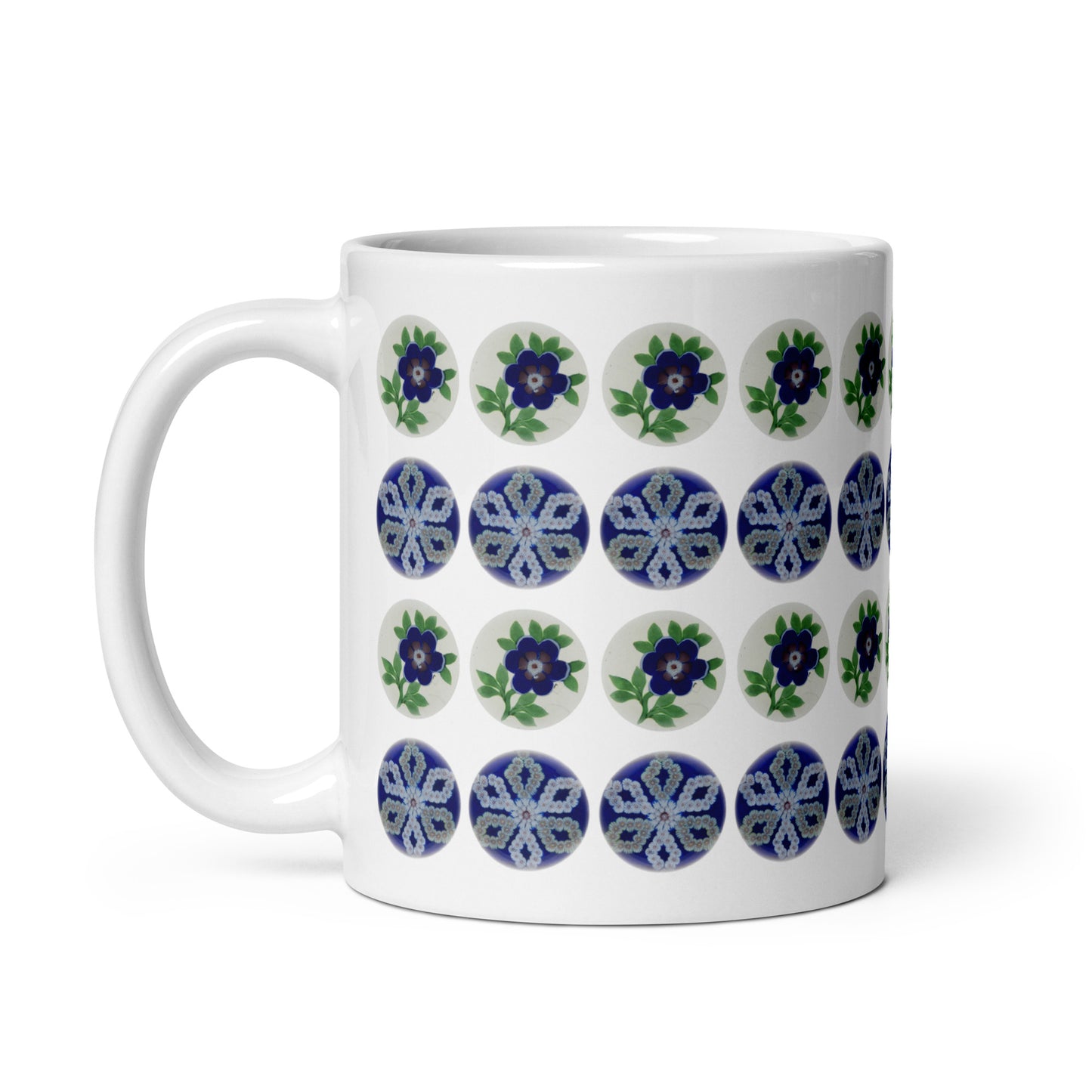 Blue Polka Dots Mug Handle on Left