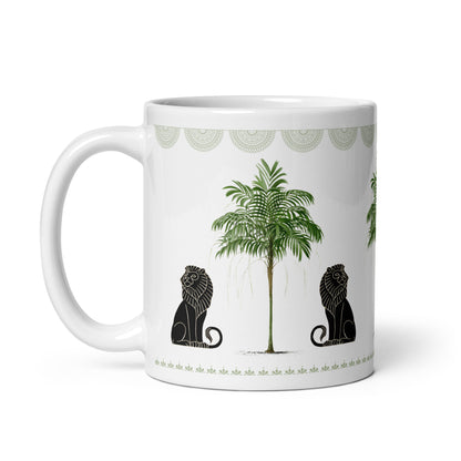 11oz Coffee Mug with Palm Tree and Lions