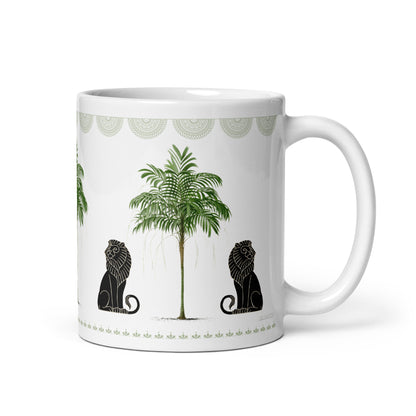 11oz Coffee Mug with Palm Tree and Lions